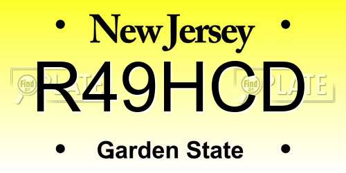 R49HCD New Jersey License Plate