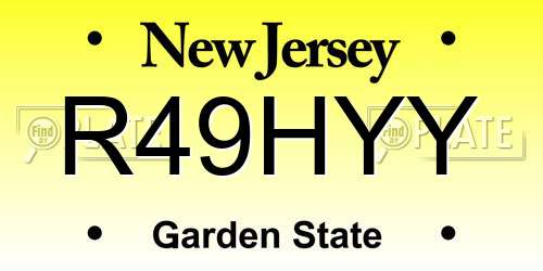 R49HYY New Jersey License Plate