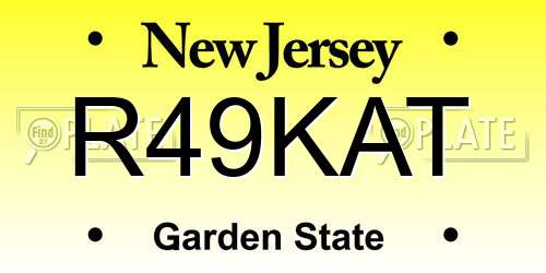 R49KAT New Jersey License Plate