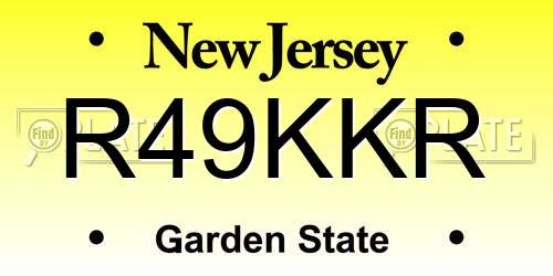 R49KKR New Jersey License Plate