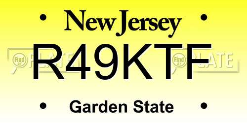 R49KTF New Jersey License Plate