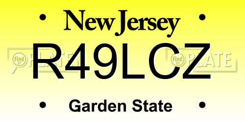R49LCZ New Jersey License Plate