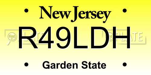 R49LDH New Jersey License Plate