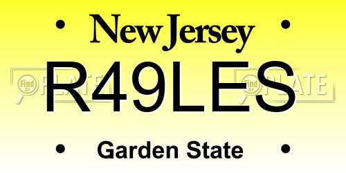R49LES New Jersey License Plate