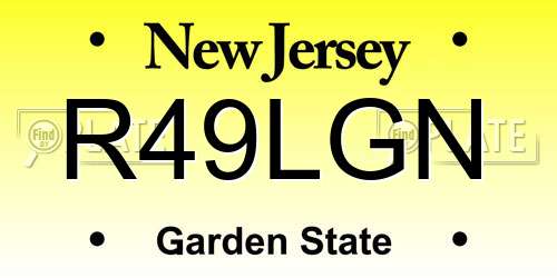 R49LGN New Jersey License Plate