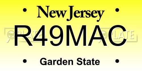 R49MAC New Jersey License Plate