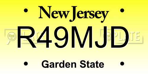 R49MJD New Jersey License Plate