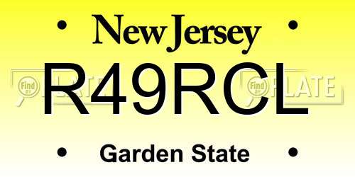 R49RCL New Jersey License Plate