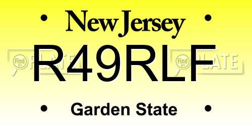 R49RLF New Jersey License Plate