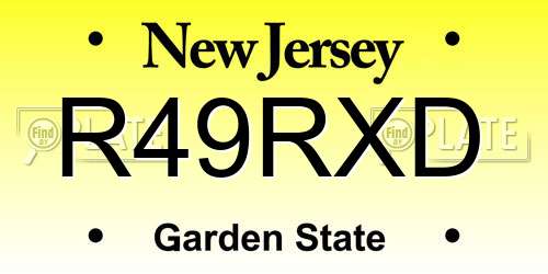 R49RXD New Jersey License Plate