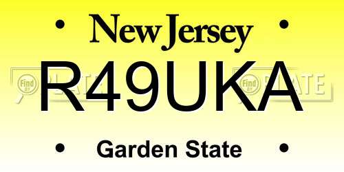 R49UKA New Jersey License Plate