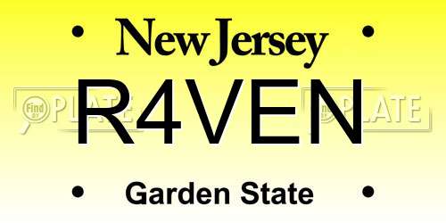 R4VEN New Jersey License Plate