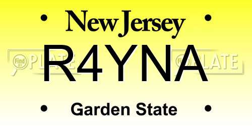 R4YNA New Jersey License Plate