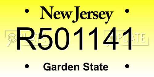 R501141 New Jersey License Plate