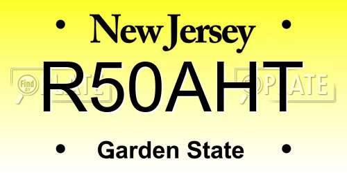 R50AHT New Jersey License Plate