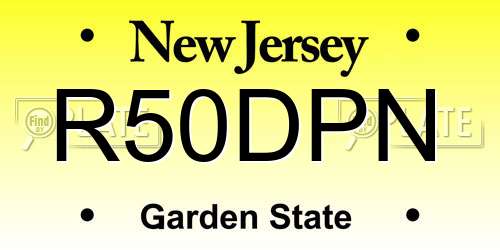 R50DPN New Jersey License Plate