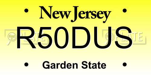 R50DUS New Jersey License Plate