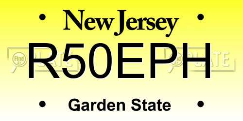 R50EPH New Jersey License Plate