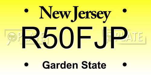 R50FJP New Jersey License Plate