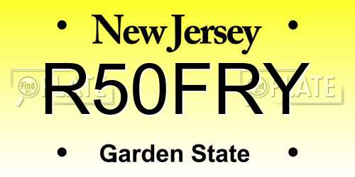 R50FRY New Jersey License Plate