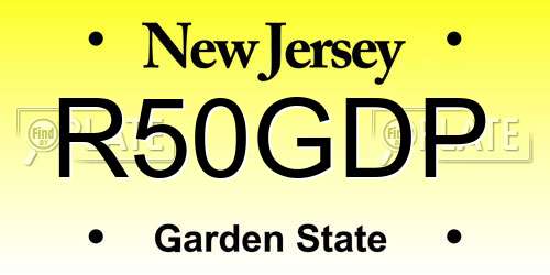 R50GDP New Jersey License Plate