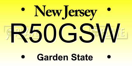 R50GSW New Jersey License Plate