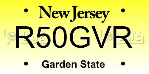 R50GVR New Jersey License Plate
