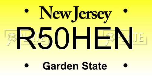 R50HEN New Jersey License Plate
