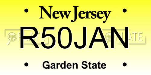 R50JAN New Jersey License Plate