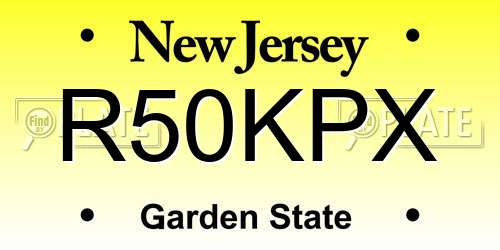 R50KPX New Jersey License Plate