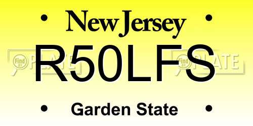 R50LFS New Jersey License Plate