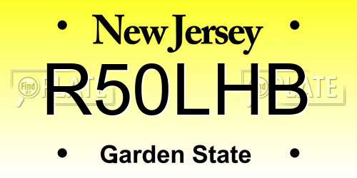 R50LHB New Jersey License Plate