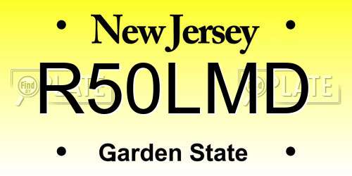 R50LMD New Jersey License Plate