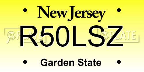 R50LSZ New Jersey License Plate