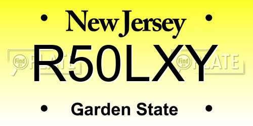 R50LXY New Jersey License Plate