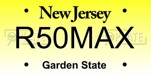 R50MAX New Jersey License Plate