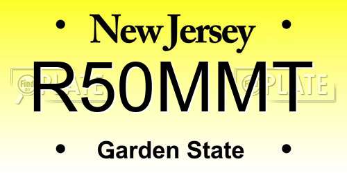 R50MMT New Jersey License Plate