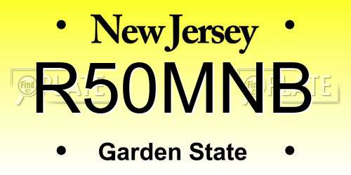 R50MNB New Jersey License Plate
