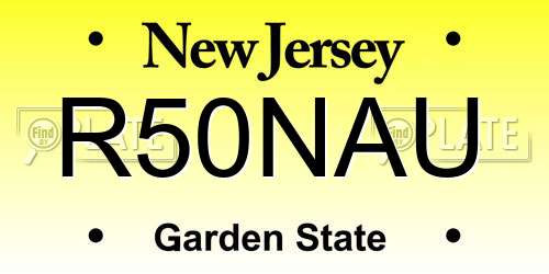 R50NAU New Jersey License Plate