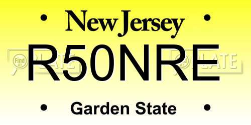R50NRE New Jersey License Plate