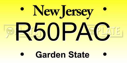 R50PAC New Jersey License Plate