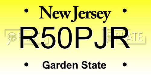 R50PJR New Jersey License Plate