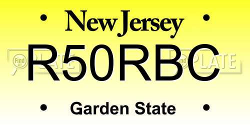 R50RBC New Jersey License Plate