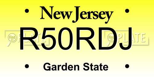 R50RDJ New Jersey License Plate