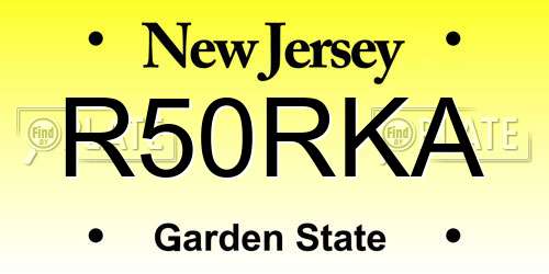 R50RKA New Jersey License Plate