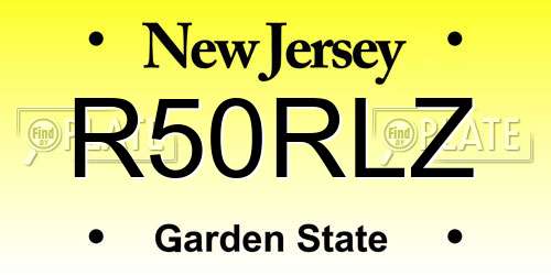 R50RLZ New Jersey License Plate