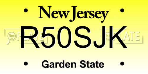 R50SJK New Jersey License Plate