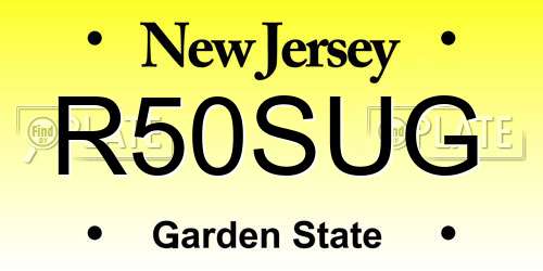 R50SUG New Jersey License Plate