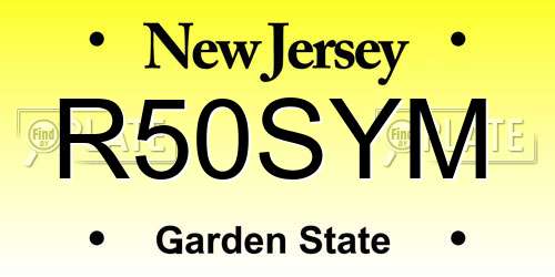 R50SYM New Jersey License Plate