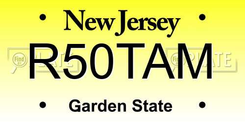 R50TAM New Jersey License Plate